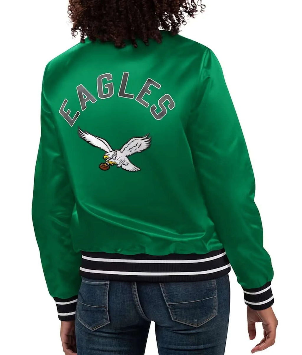 full-count-philadelphia-eagles-green-satin-jacket