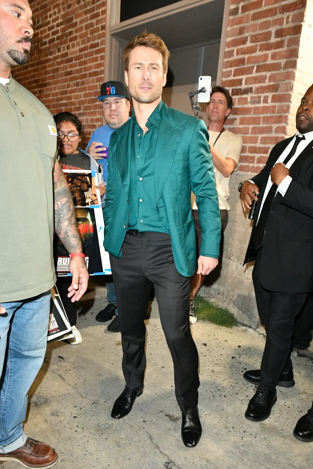 Glen Powell Green Suit