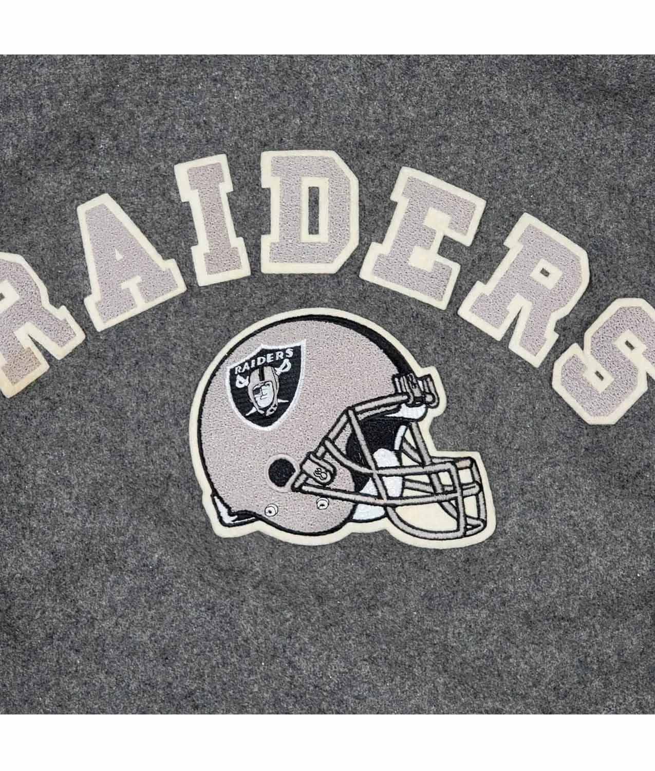 80’s LA Raiders Varsity Gray and Cream Jacket