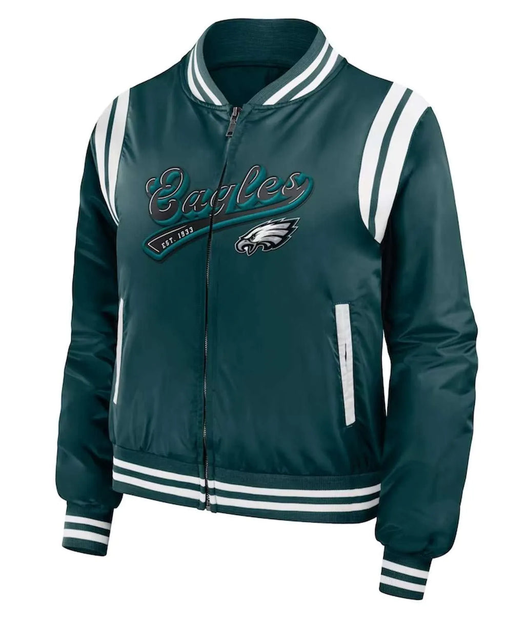 green-full-zip-philadelphia-eagles-bomber-jacket