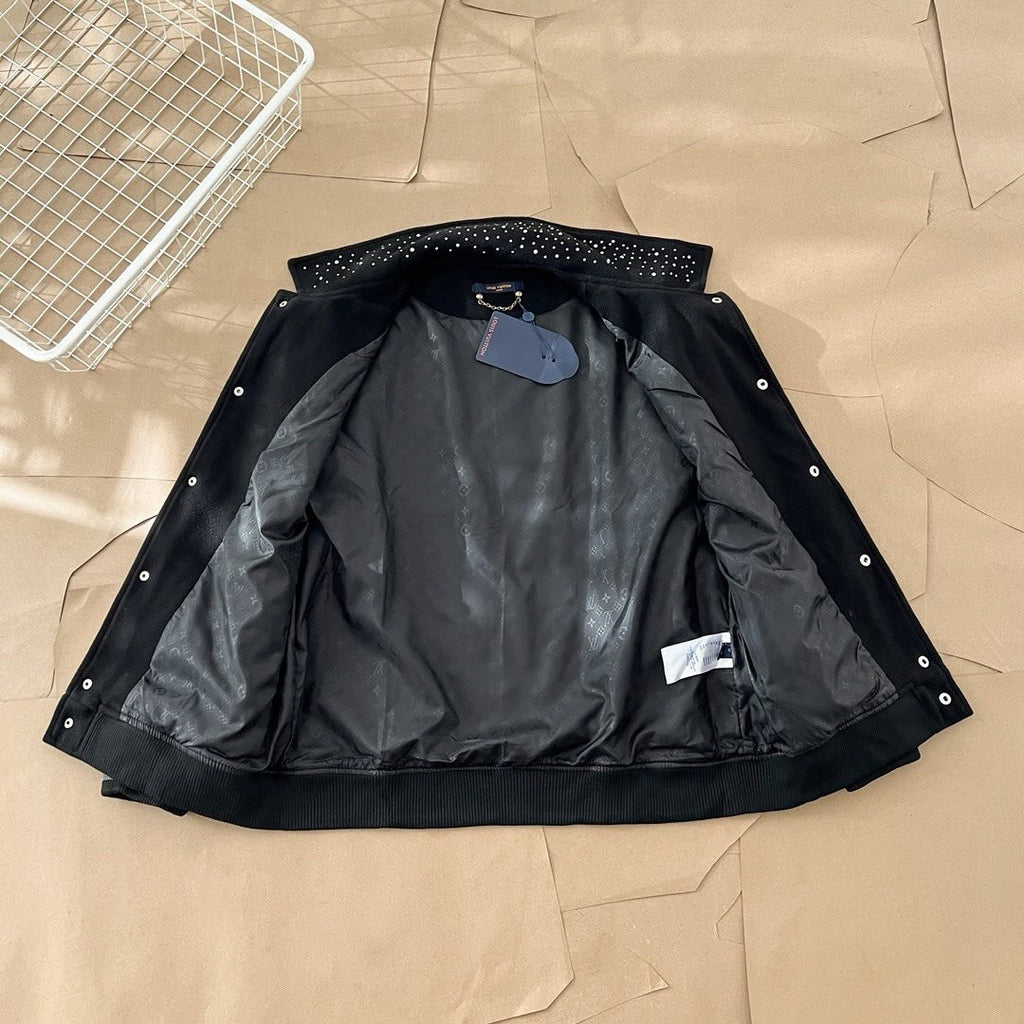 J-hope X Louis Vuitton Black Varsity Jacket