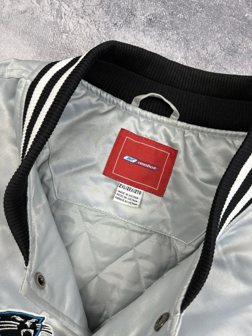 NFL All Over Team Logo Patch Satin Bomber Jacket