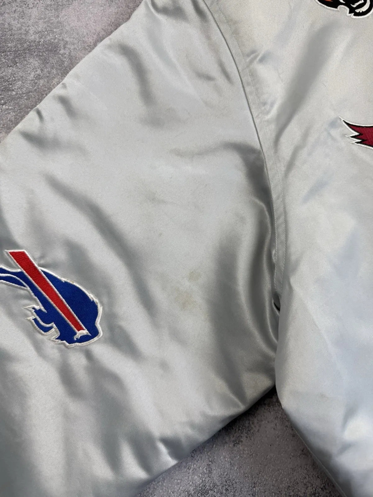 NFL All Over Team Logo Patch Satin Bomber Jacket