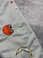 NFL All Over Team Logo Patch Satin Bomber Jacket