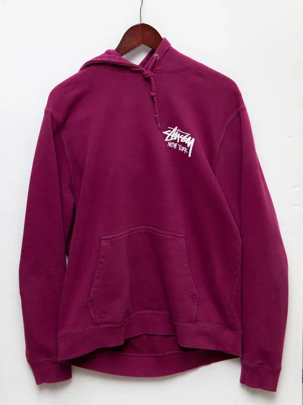 Stussy-New-York-Hoodie-Maroon