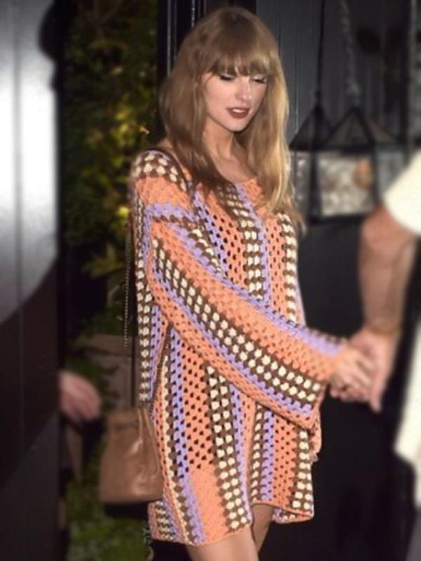Taylor-Swift-Crochet-Mini-Dress
