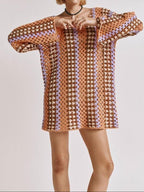 London-Date-Taylor-Swift-Colorful-Striped-Crochet-Mini-Dress