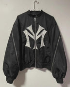 Mowalola Runway My City Vintage Bomber Jackets In Black