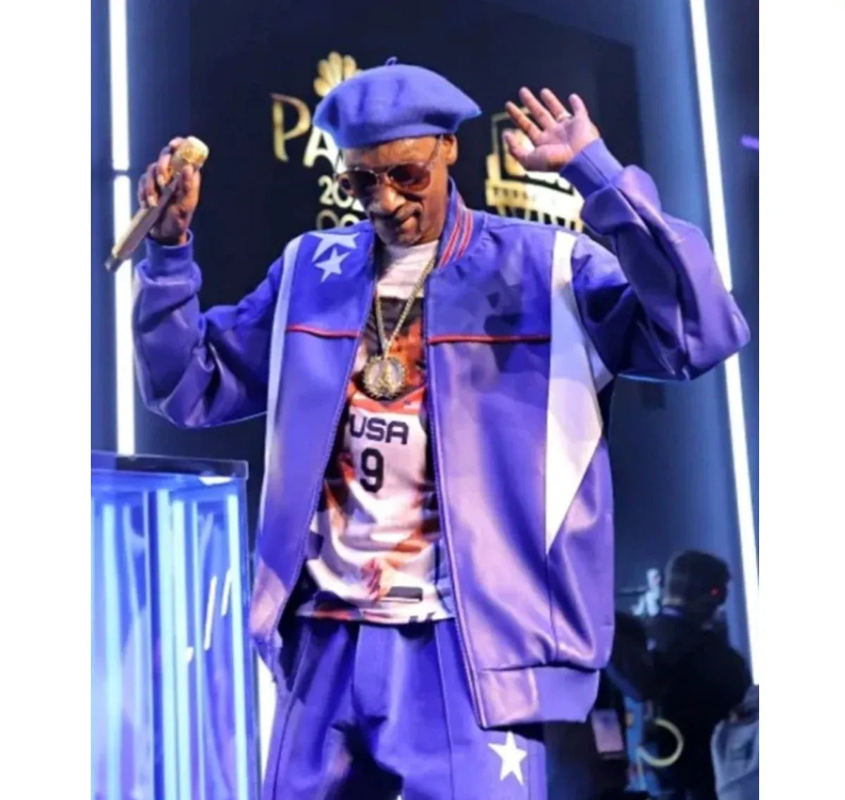 Comcast-NBCUniversal-Paris-Olympics-Team-USA-Snoop-Dogg-Purple-Bomber-Jacket