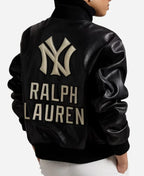 Polo Ralph Lauren Yankees Black Leather Jacket