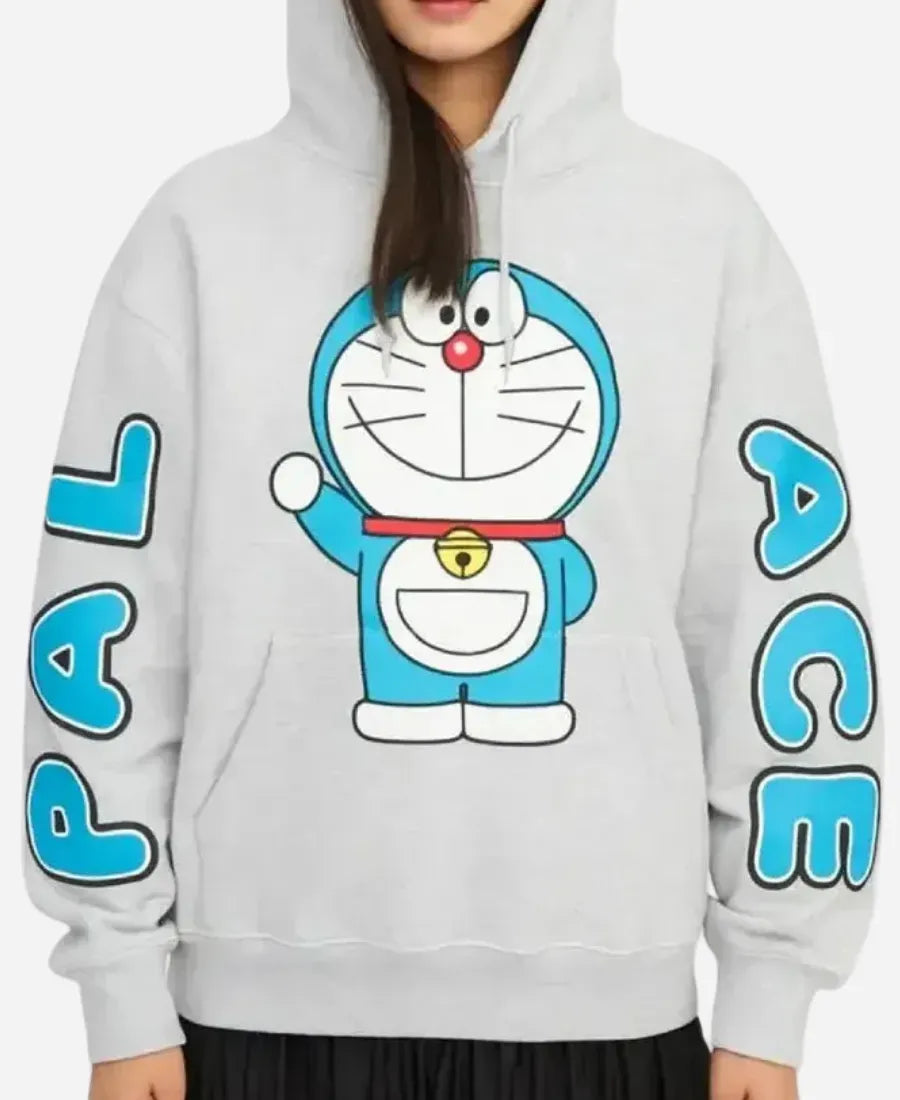 Palace-x-Doraemon-Hoodie-Grey