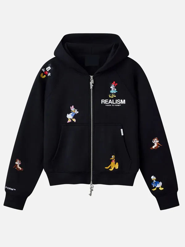 Realism x Disney Back To Front Black Hooded Jacket