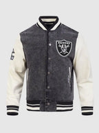Las Vegas Raiders Rebel Athletics Denim Varsity Jacket