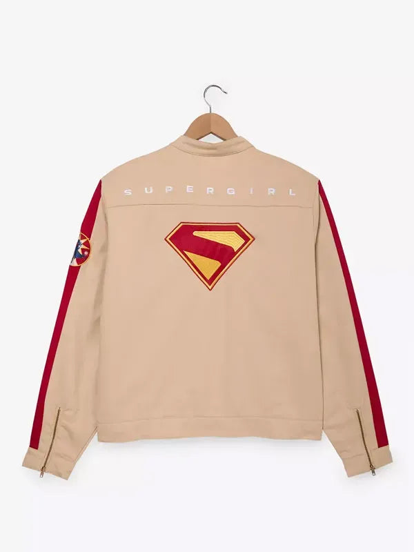Supergirl Beige Cotton Unisex Jacket