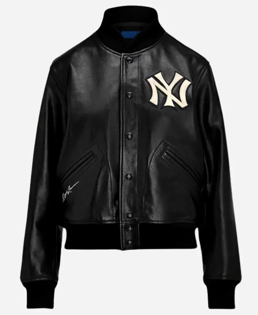 Polo Ralph Lauren Yankees Black Leather Jacket