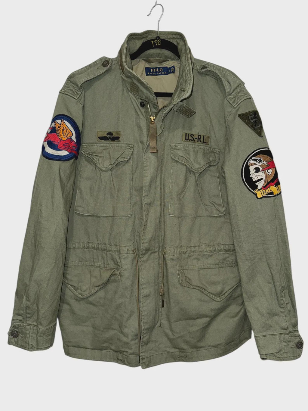 Polo Ralph Lauren M-65 Combat Jacket US-RL Military Army Patch Field