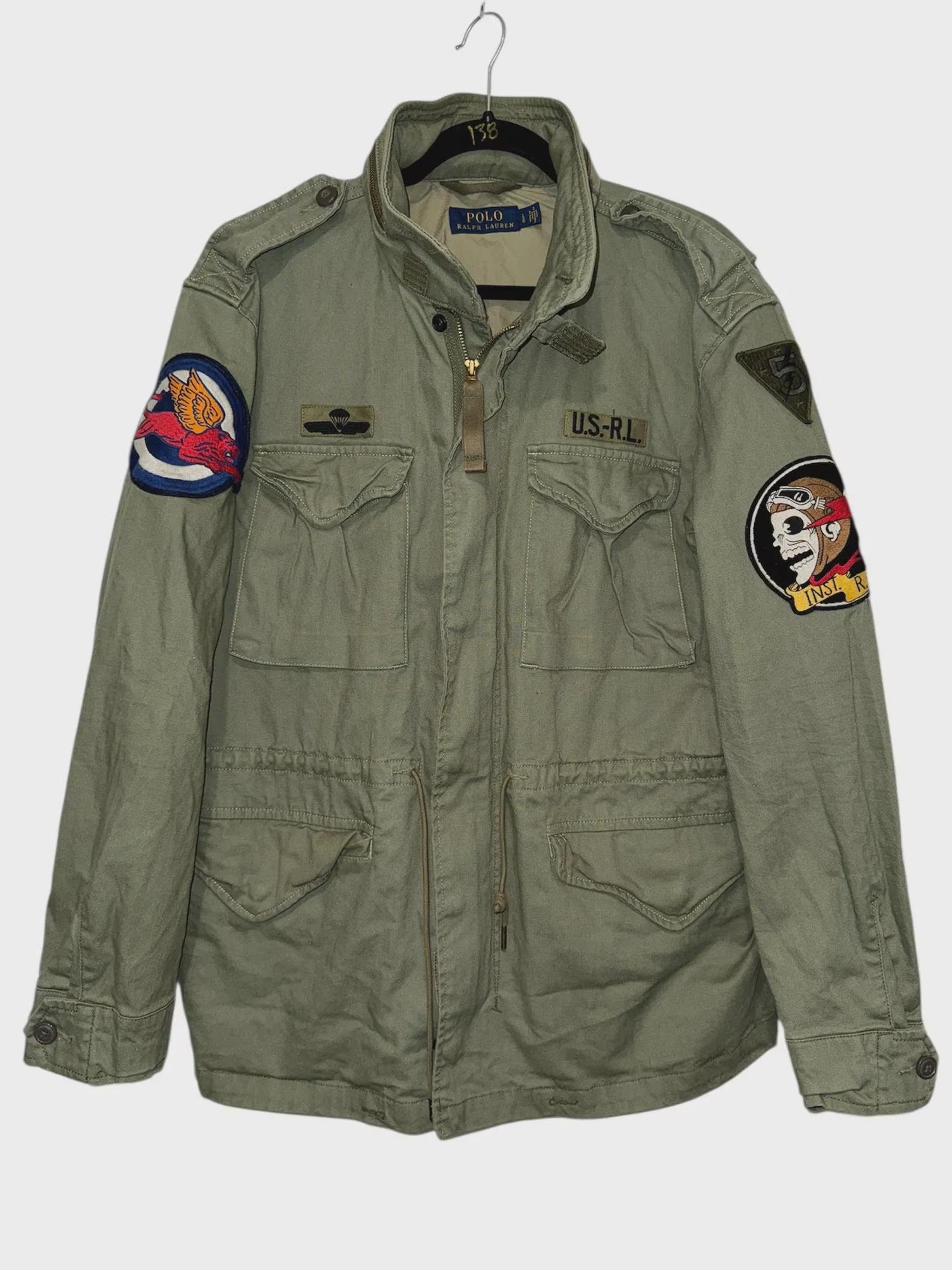 Polo Ralph Lauren M-65 Combat Jacket US-RL Military Army Patch Field