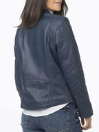 Automobile Club of Monaco Blue Motorcycle Leather Jacket
