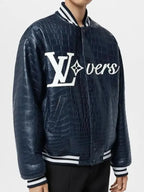 Mens Louis Vuitton Vers 2024 Blue Varsity Jacket