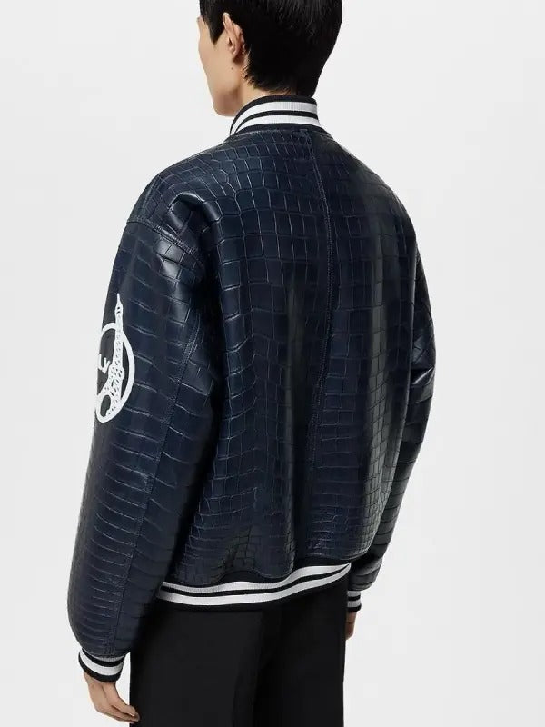 Mens Louis Vuitton Vers 2024 Blue Varsity Jacket