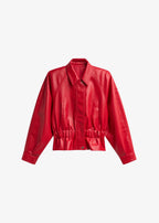 Arden B Red Peplum Leather Jacket