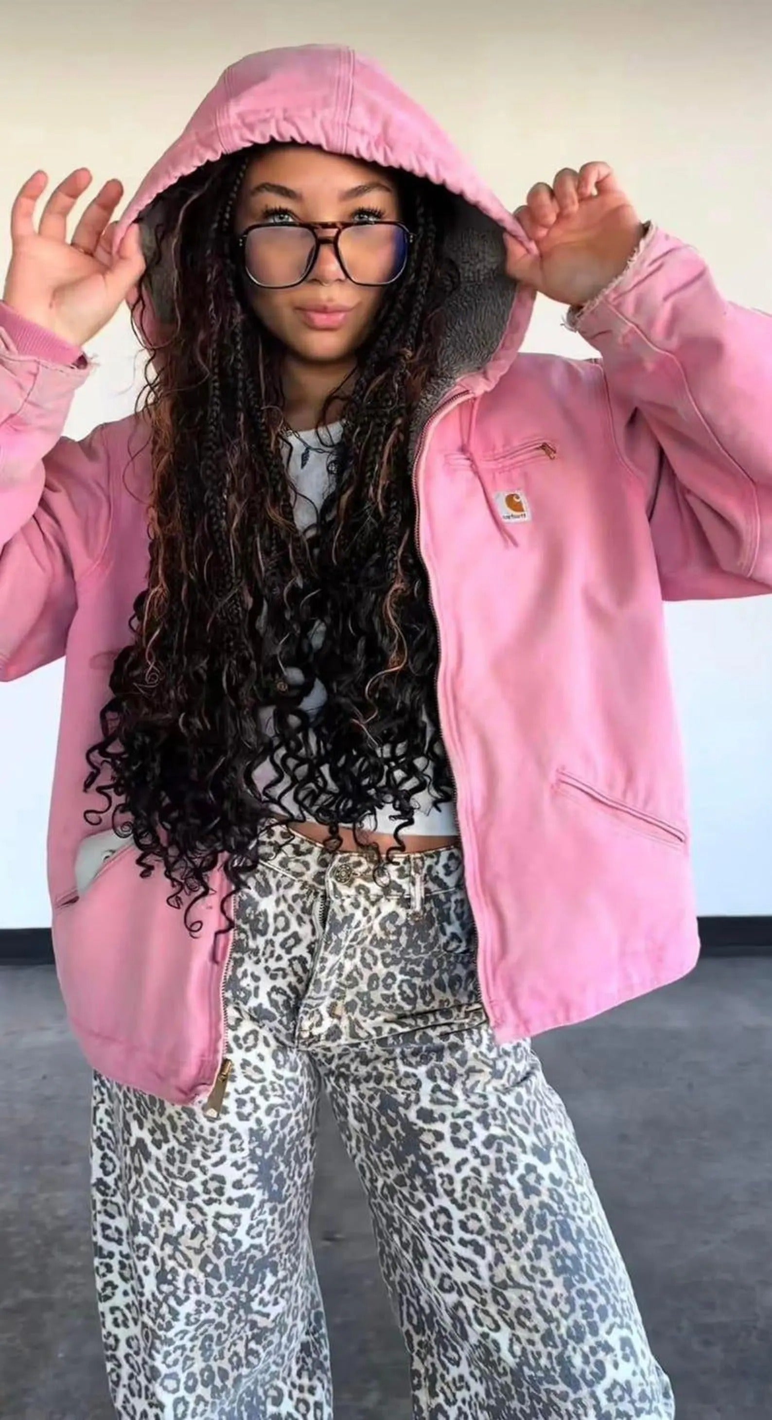 Carhartt Dusty Rose Pink Hooded Active Jackets