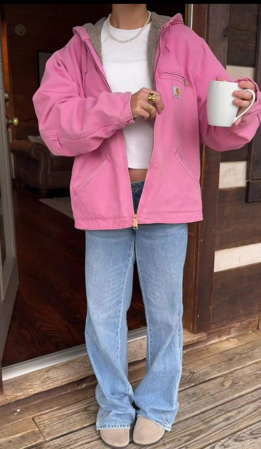 Carhartt Dusty Rose Pink Hooded Active Jackets