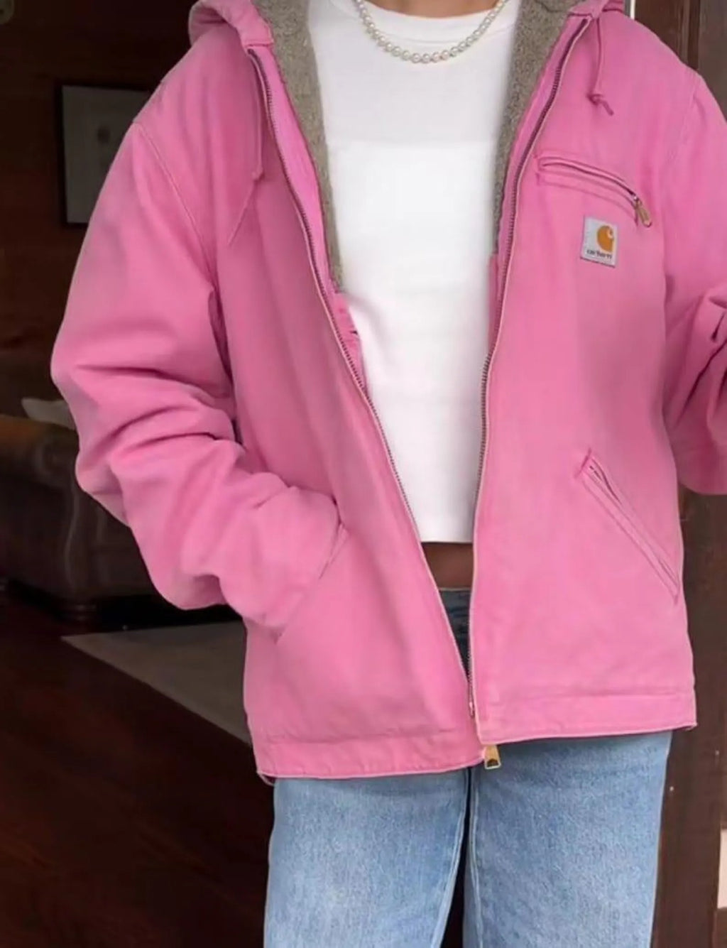 Carhartt Dusty Rose Pink Hooded Active Jackets