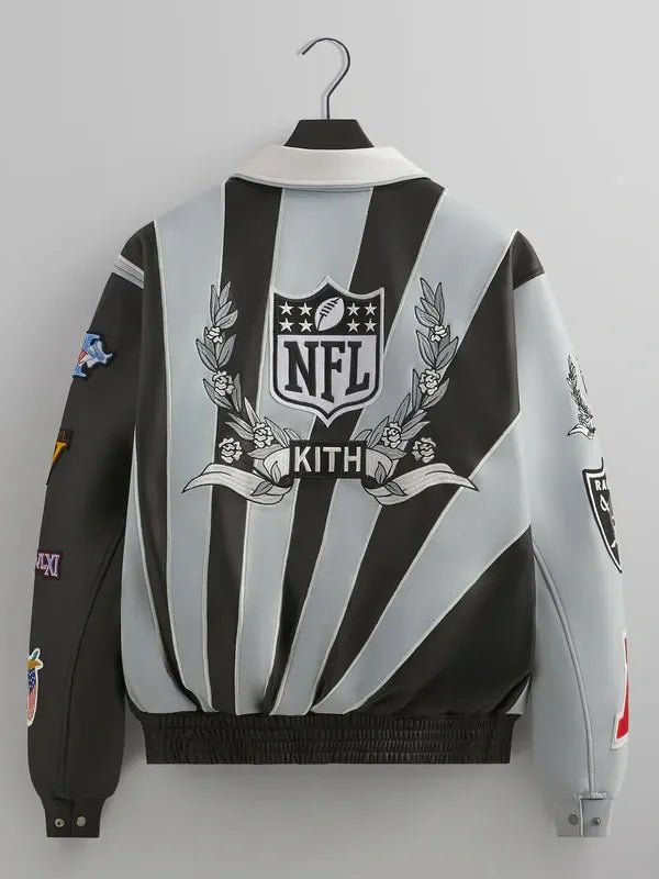Kith x Jeff Hamilton NFL Raiders Leather Varsity Jacket