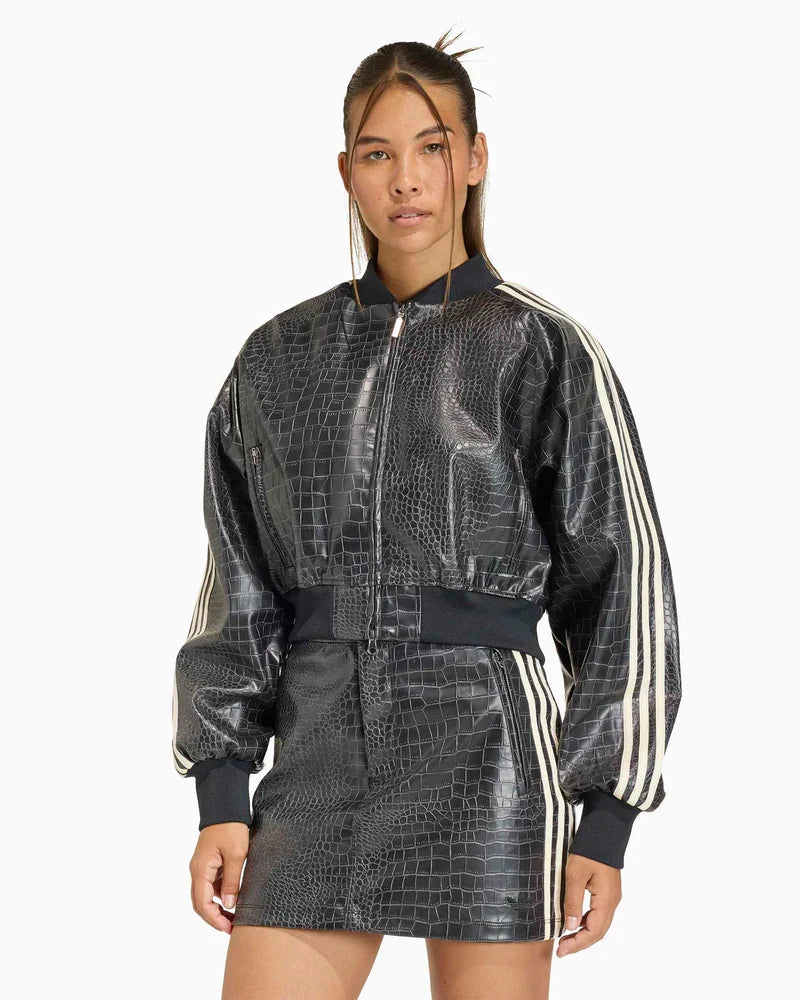 Adidas Black Leather Jacket Women