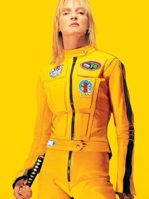kill-bill-2-bride-uma-thurman-yellow-motorcycle-jacket-For-Sale