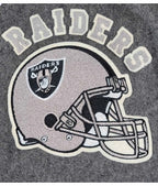 80’s LA Raiders Varsity Gray and Cream Jacket