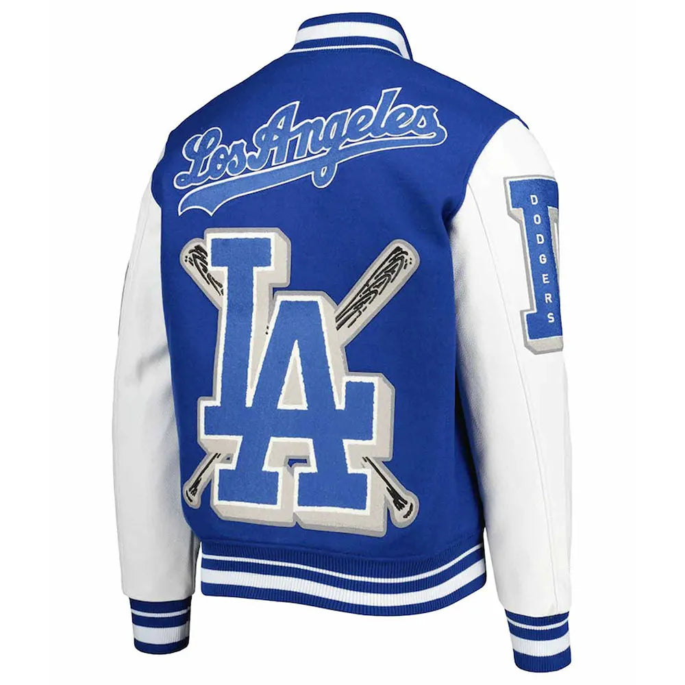 Los Angeles Dodgers Blue and White Letterman Jacket