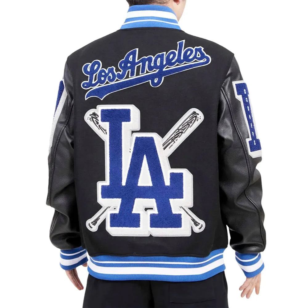 Los Angeles Dodgers Blue and White Letterman Jacket