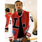 Pop Smoke Louis Vuitton Dreaming Red Varsity Jacket