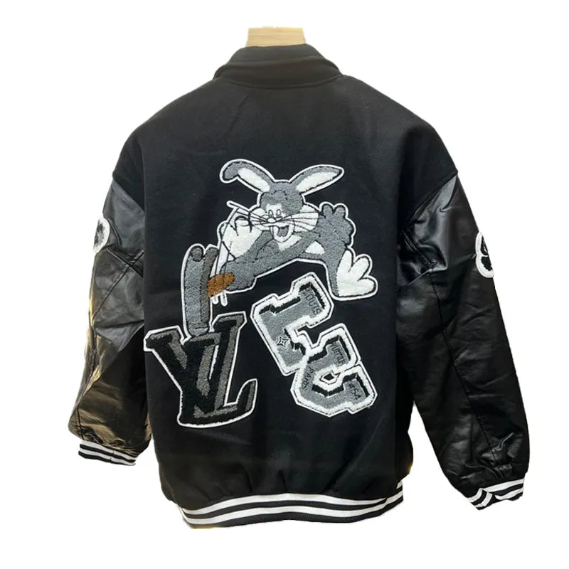 J-hope X Louis Vuitton Black Varsity Jacket