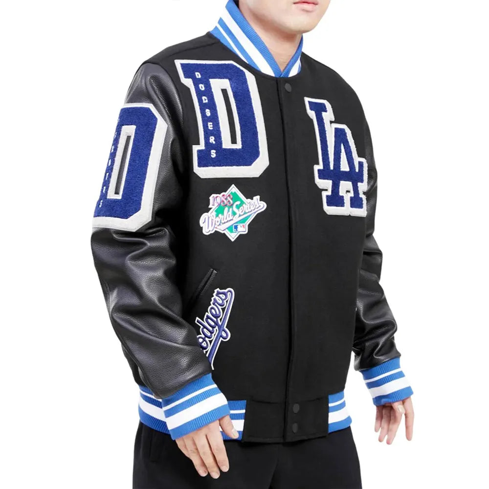 Los Angeles Dodgers Blue and White Letterman Jacket