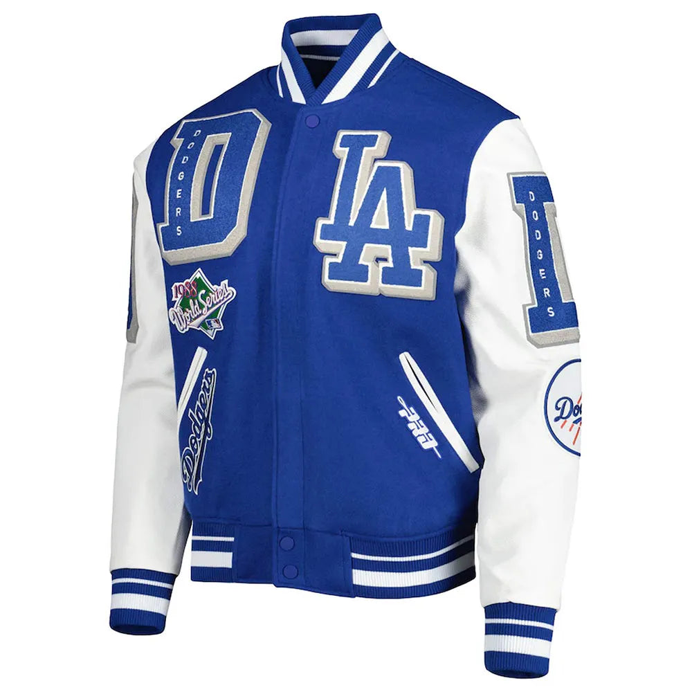 Los Angeles Dodgers Blue and White Letterman Jacket