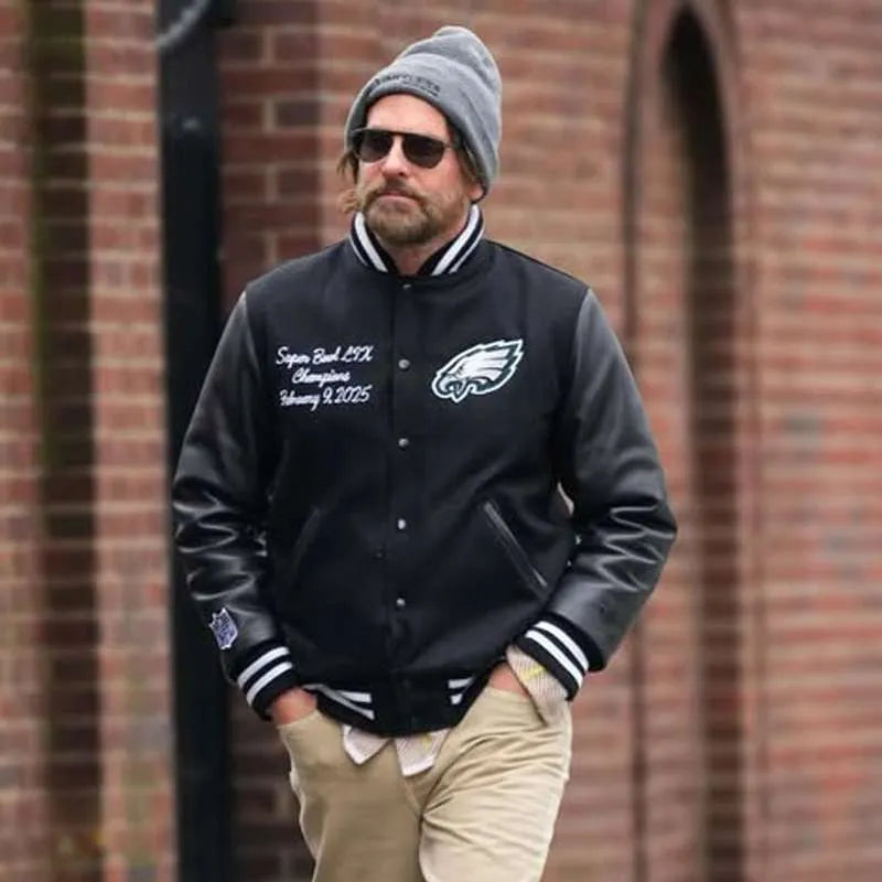 nyc-bradley-cooper-philadelphia-eagles-black-varsity-jacket