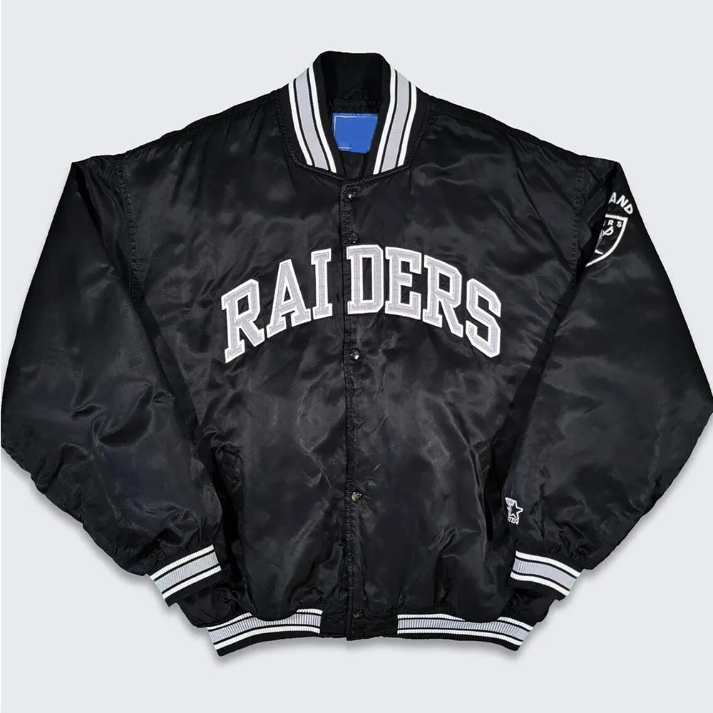 90’s Oakland Raiders Black Bomber Jacket