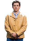 press tour photocall tom holland beige jacket