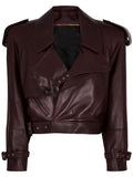Saint Laurent Burgundy Leather Jacket