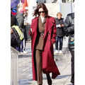 The Beauty Rebecca Hall Burgundy Trench Coat