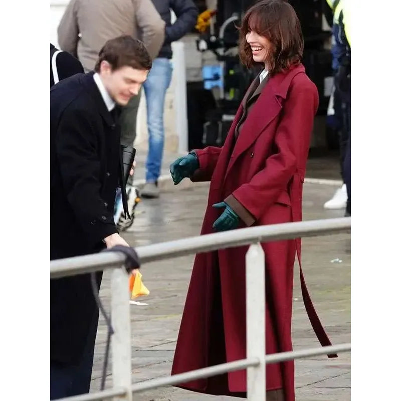 The Beauty Rebecca Hall Burgundy Trench Coat