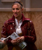 The Big Bang Theory Penny Burgundy Leather Jacket