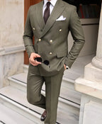 two-military-green-suit