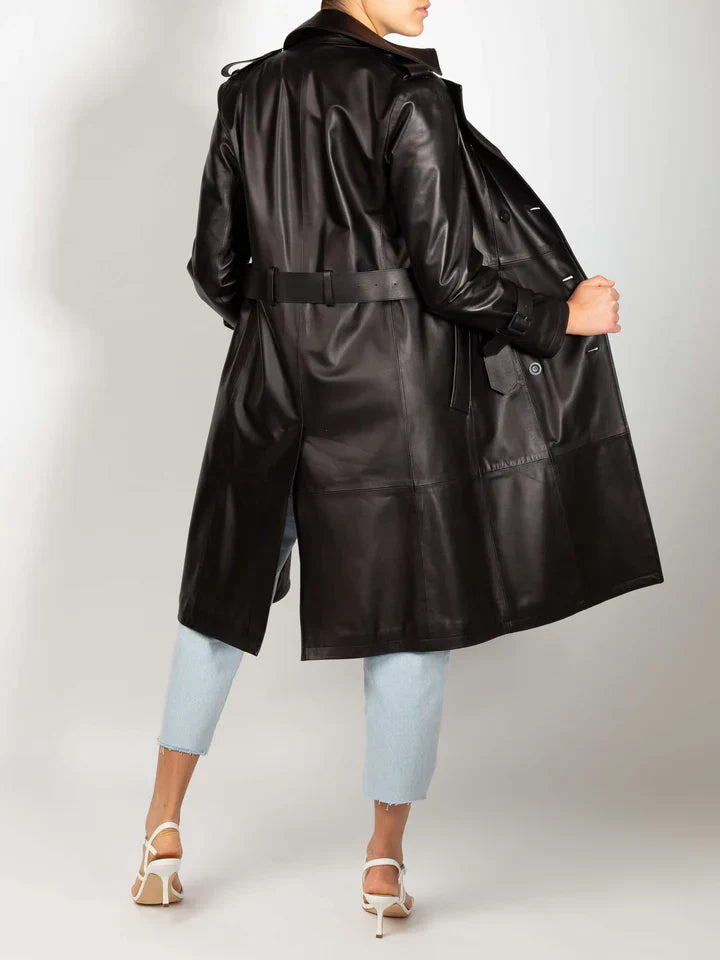 womens-long-black-leather-trench-coat
