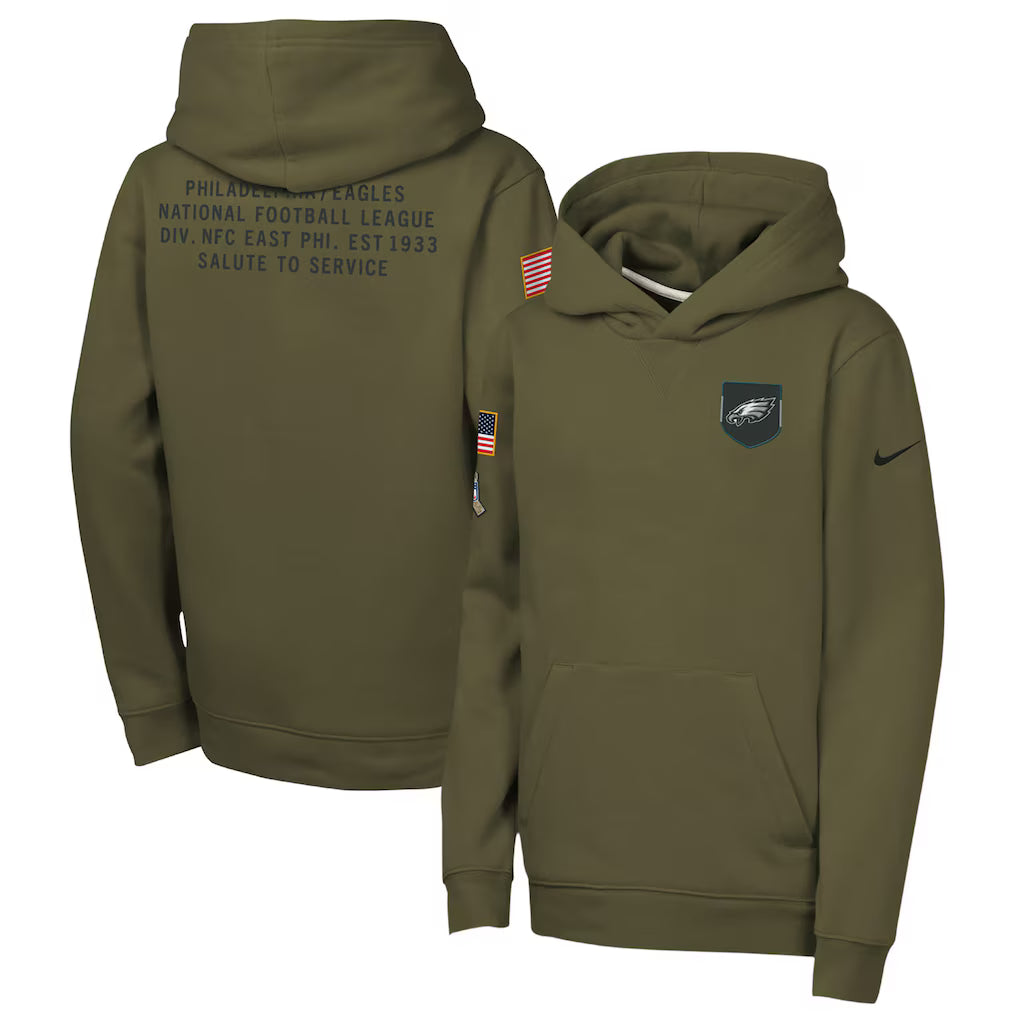 Youth Nike Olive Philadelphia Eagles 2025 Salute to Service