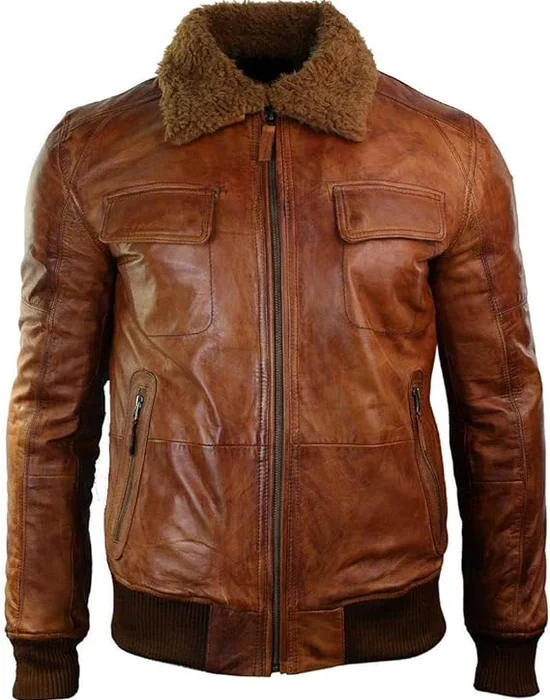B3 Rust Tan Bomber Jacket Men