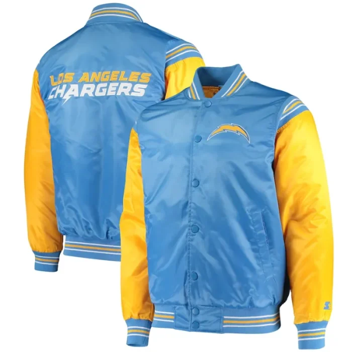 Bryan-D-Los-Angeles-Chargers-Blue-Satin-Varsity-Jacket